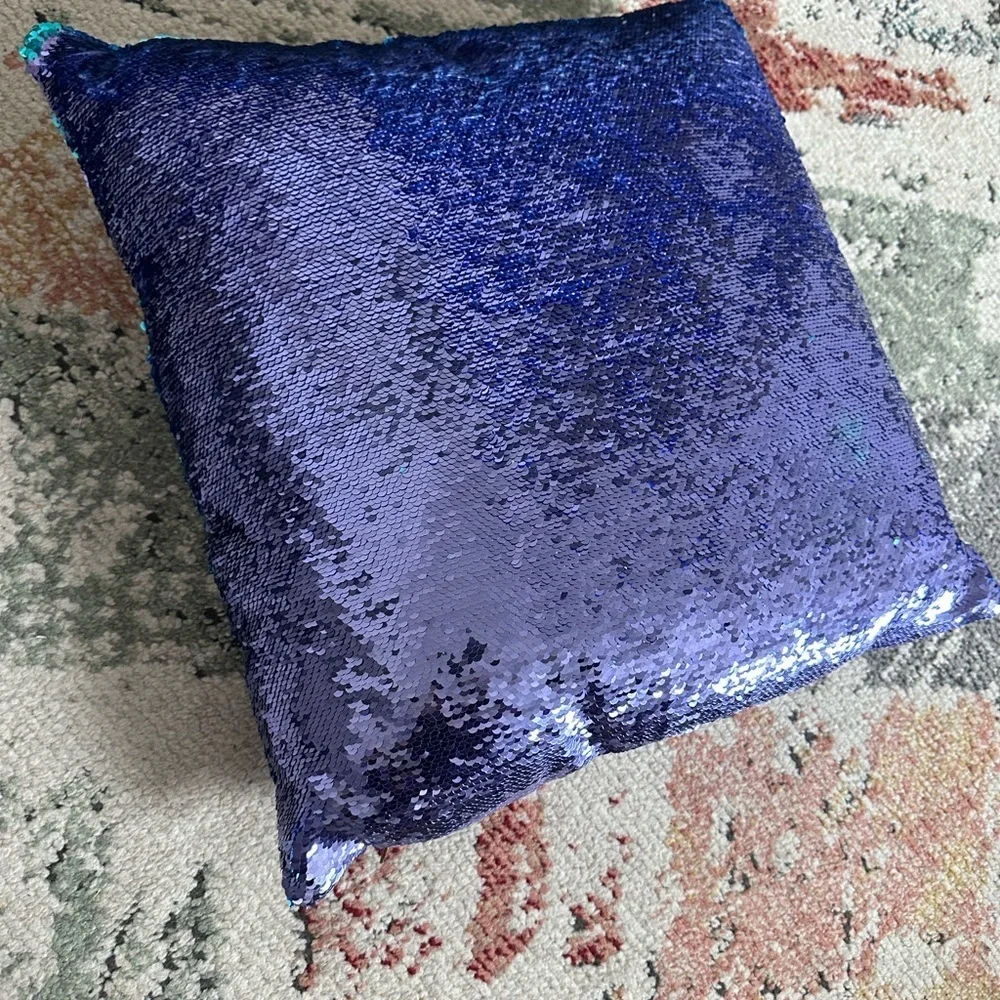 Pier 1 Imports Large Purple Sequin Sparkle Pillow EUC
